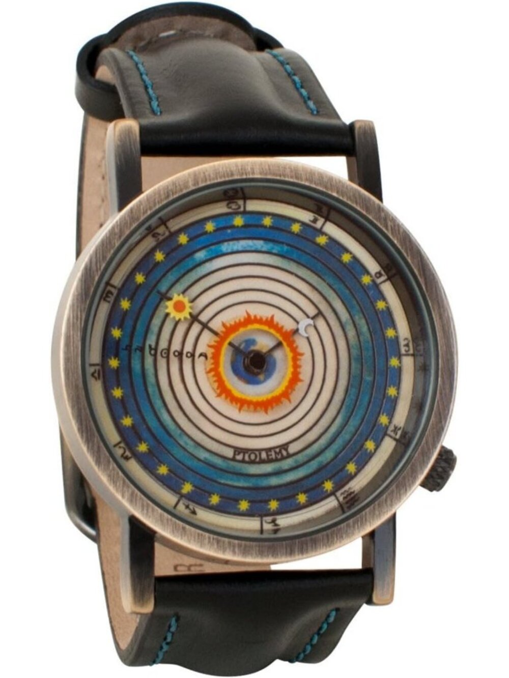 Ptolemaic Universe Model Watch | Unisex Analog Astronomy Timepiece, Unique Gift